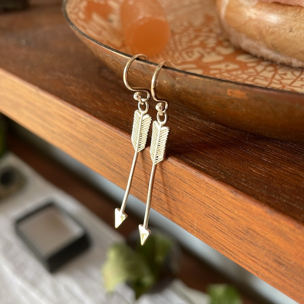 Sterling silver arrow earrings